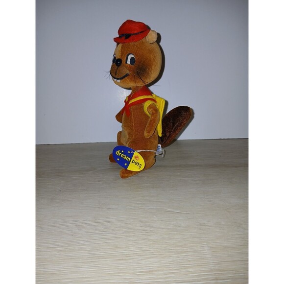 R. Dakin Dream Pets Eager Beaver Stuffed Animal Sawdust Camper Japan Vintage - Picture 7 of 16